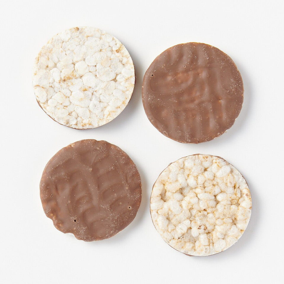 Mini Rice Cakes Coated with Milk Chocolate