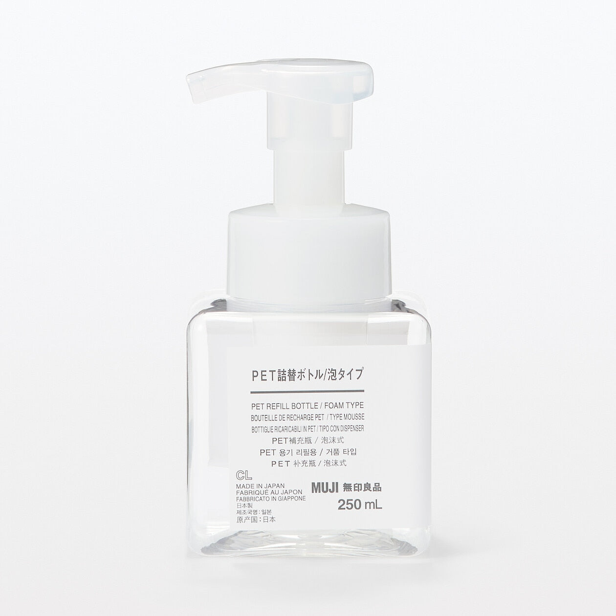 PET Foam Pump Bottle - 250ml Clear