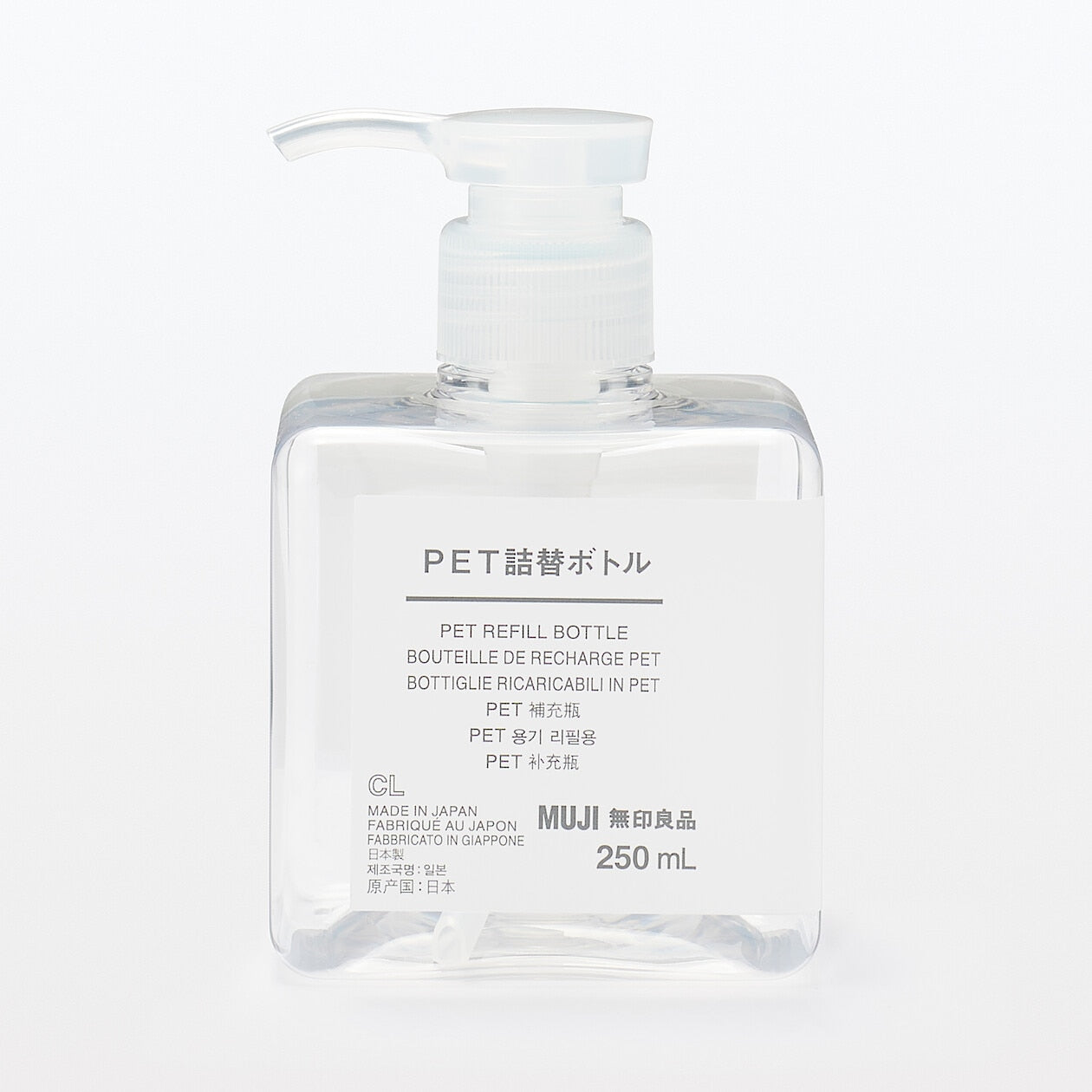 PET Pump Bottle - 250ml Clear
