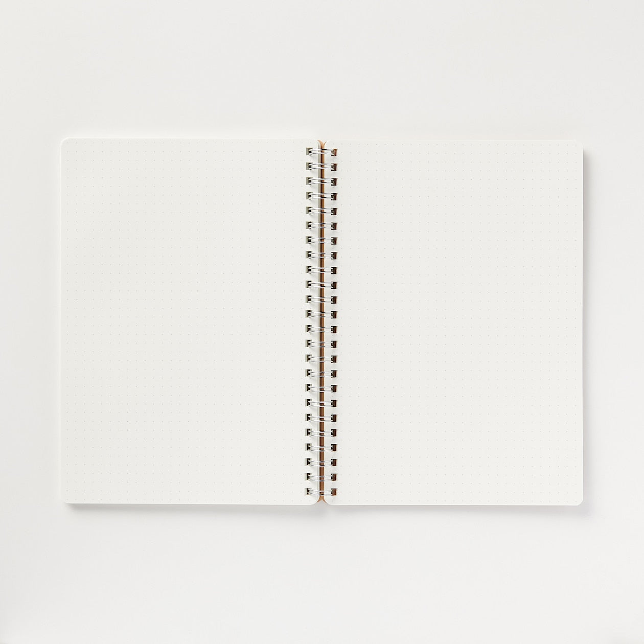 Double Ring Dotted Notebook - Beige - A5