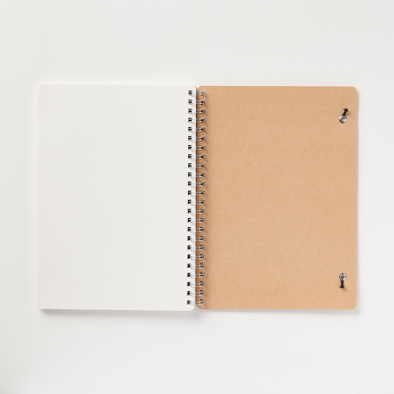 Double Ring Dotted Notebook - Beige - A5