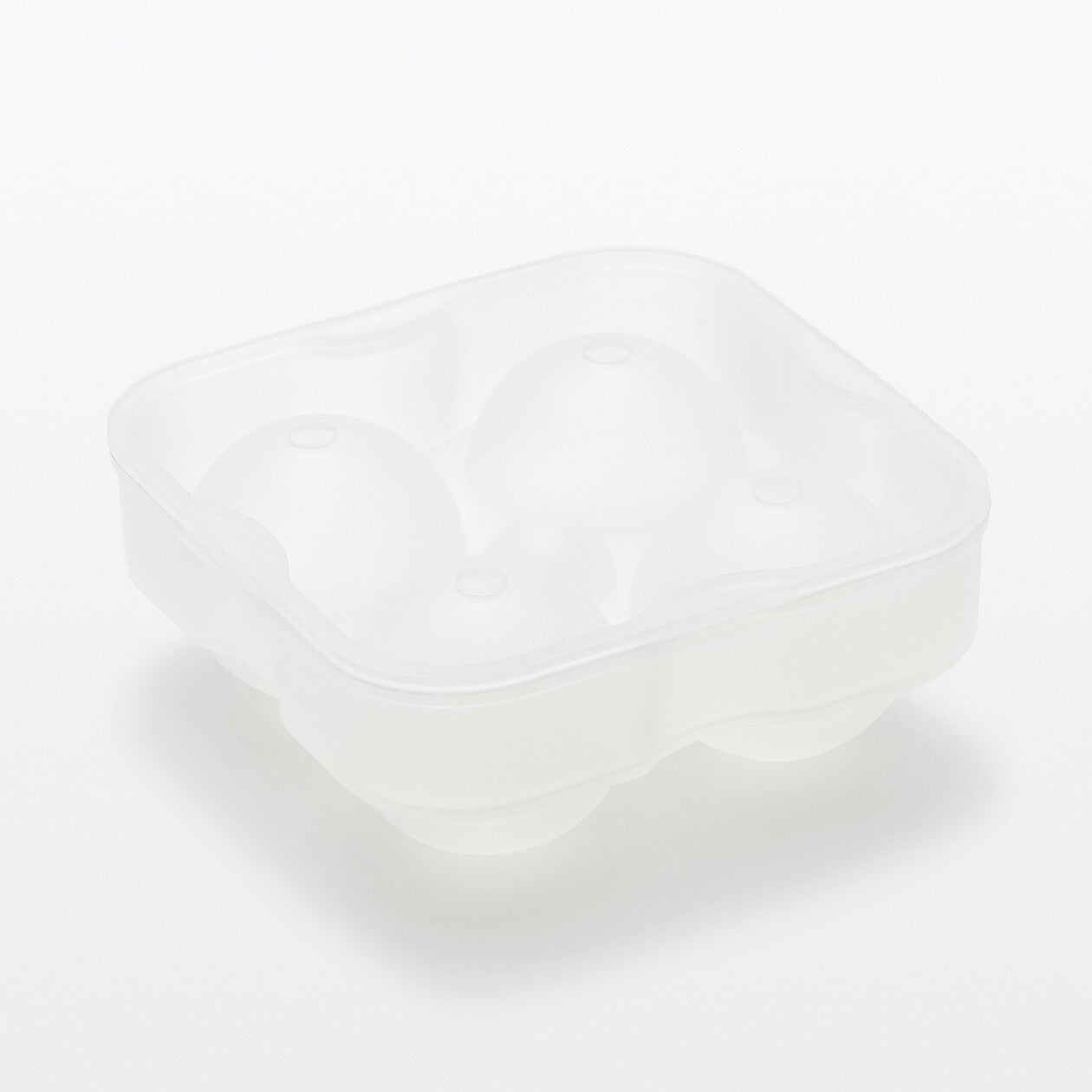 Silicone Ice Cubes Tray Round Transparent 12x12x5cm