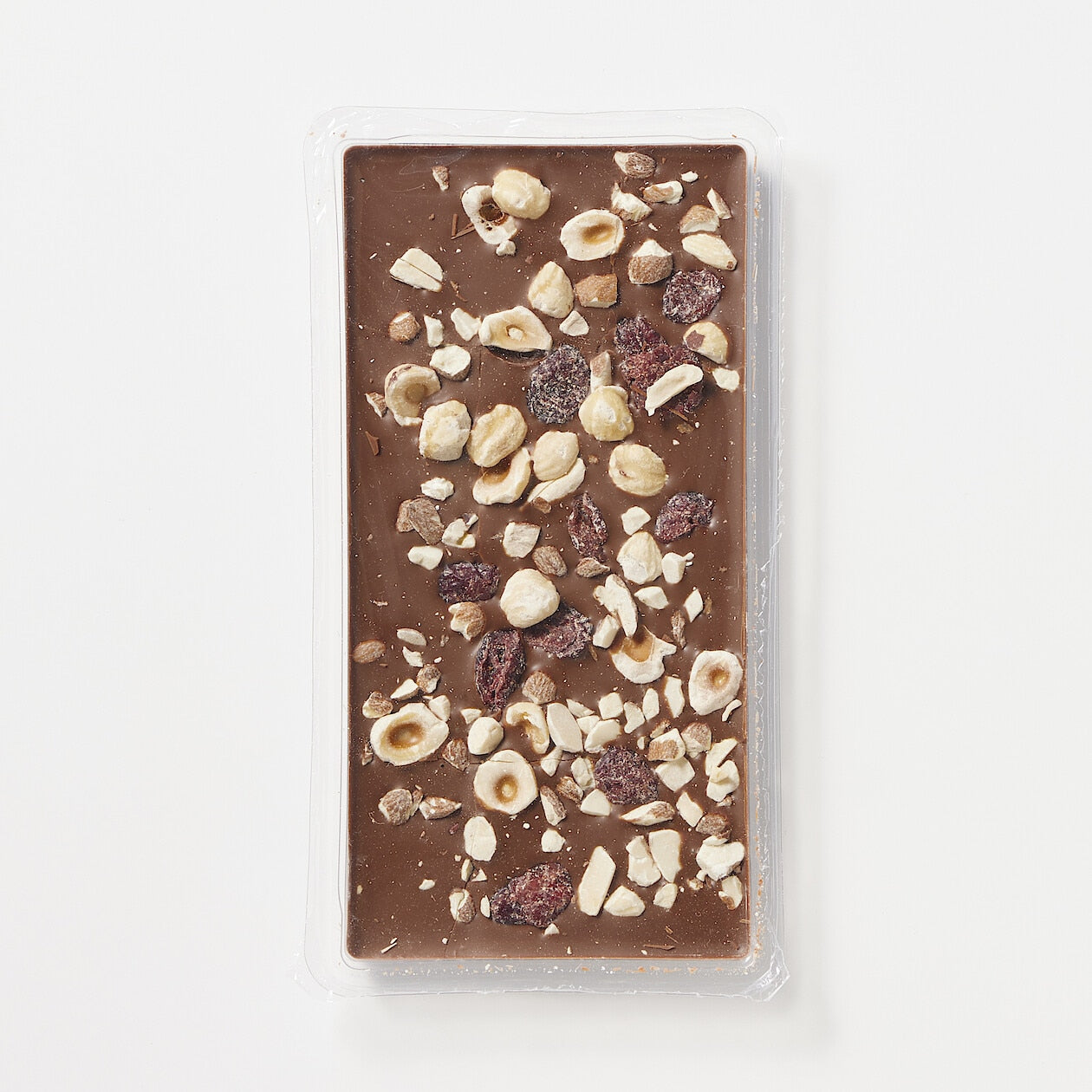 Milk Chocolate with Cranberries, Almonds & Roasted Hazelnuts