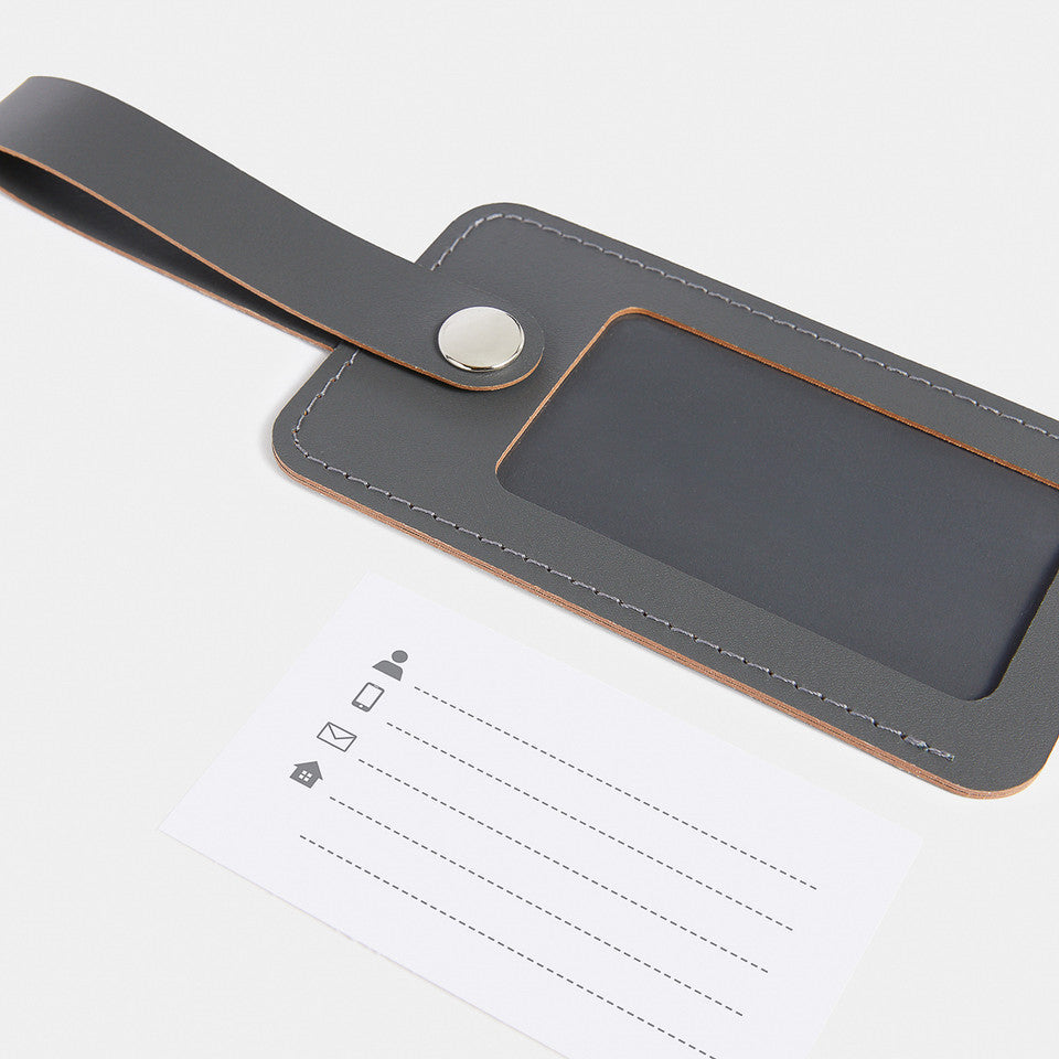 Recycled Leather Luggage Tag