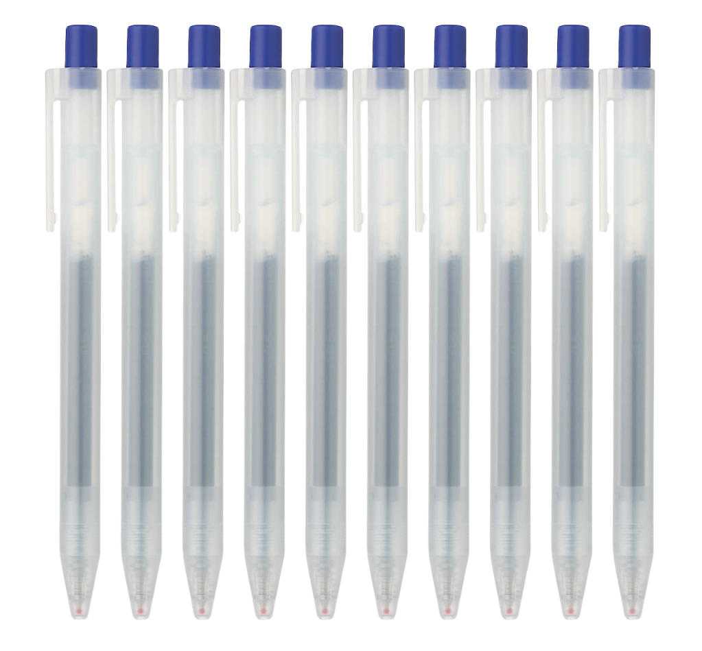 Pack of 10 Smooth Retractable Ballpoint Gel Pens – 0.5 mm Tip