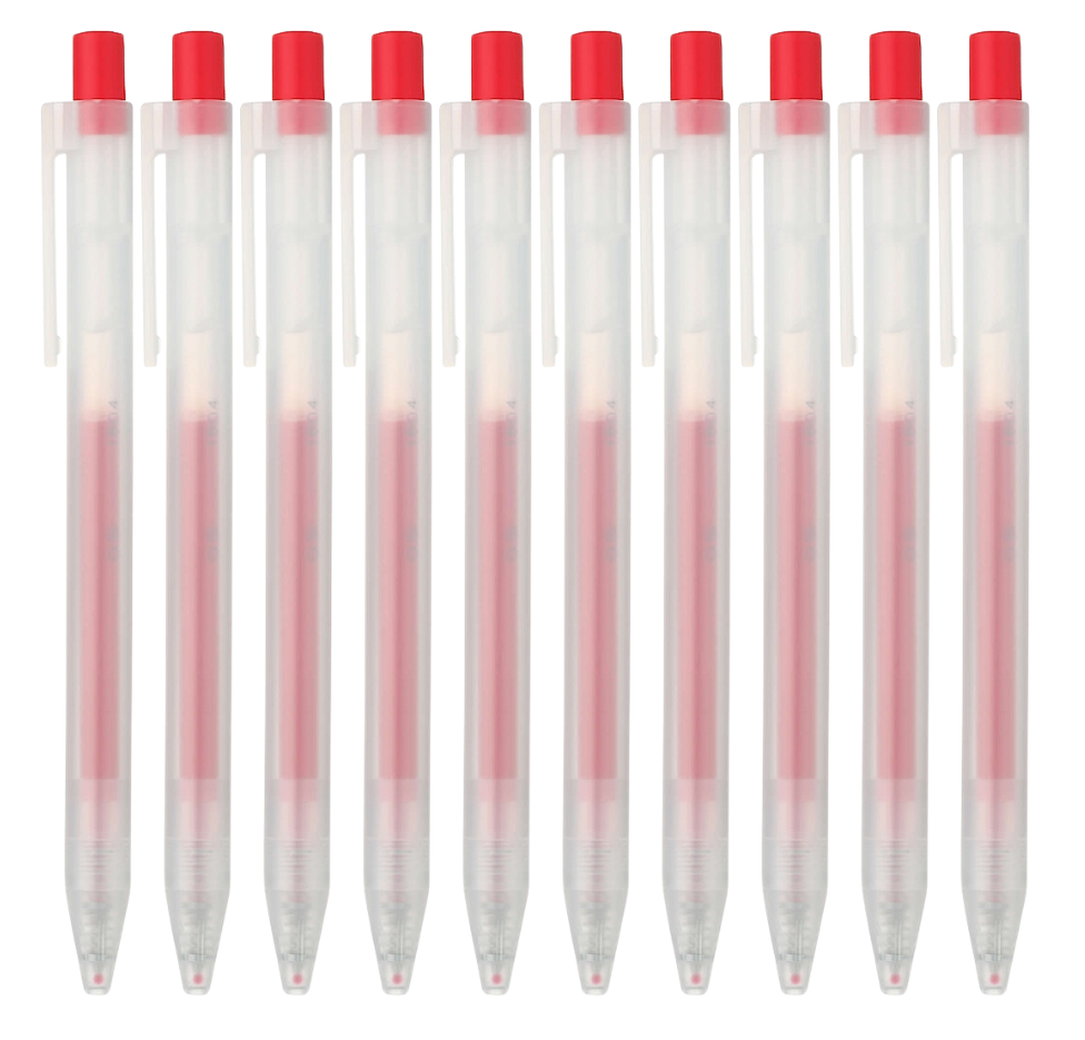 Pack of 10 Smooth Retractable Ballpoint Gel Pens – 0.5 mm Tip