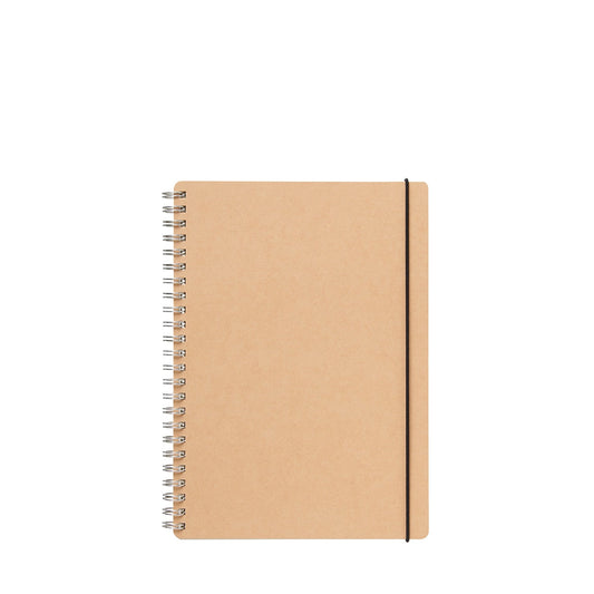 Double Ring Dotted Notebook - Beige - A5