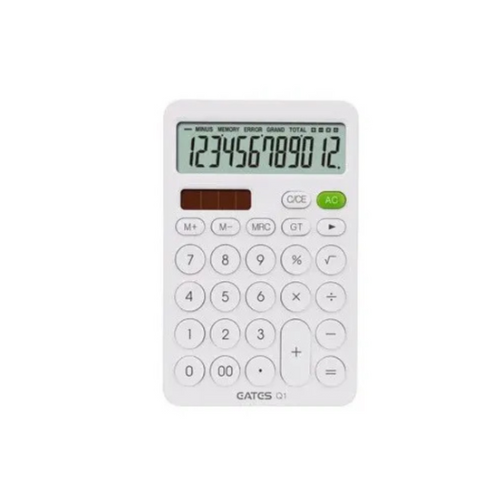 12-Digit Desk Calculator – Large Buttons, Dual Power