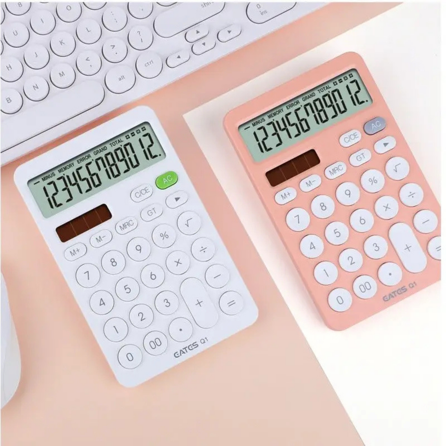 12-Digit Desk Calculator – Large Buttons, Dual Power