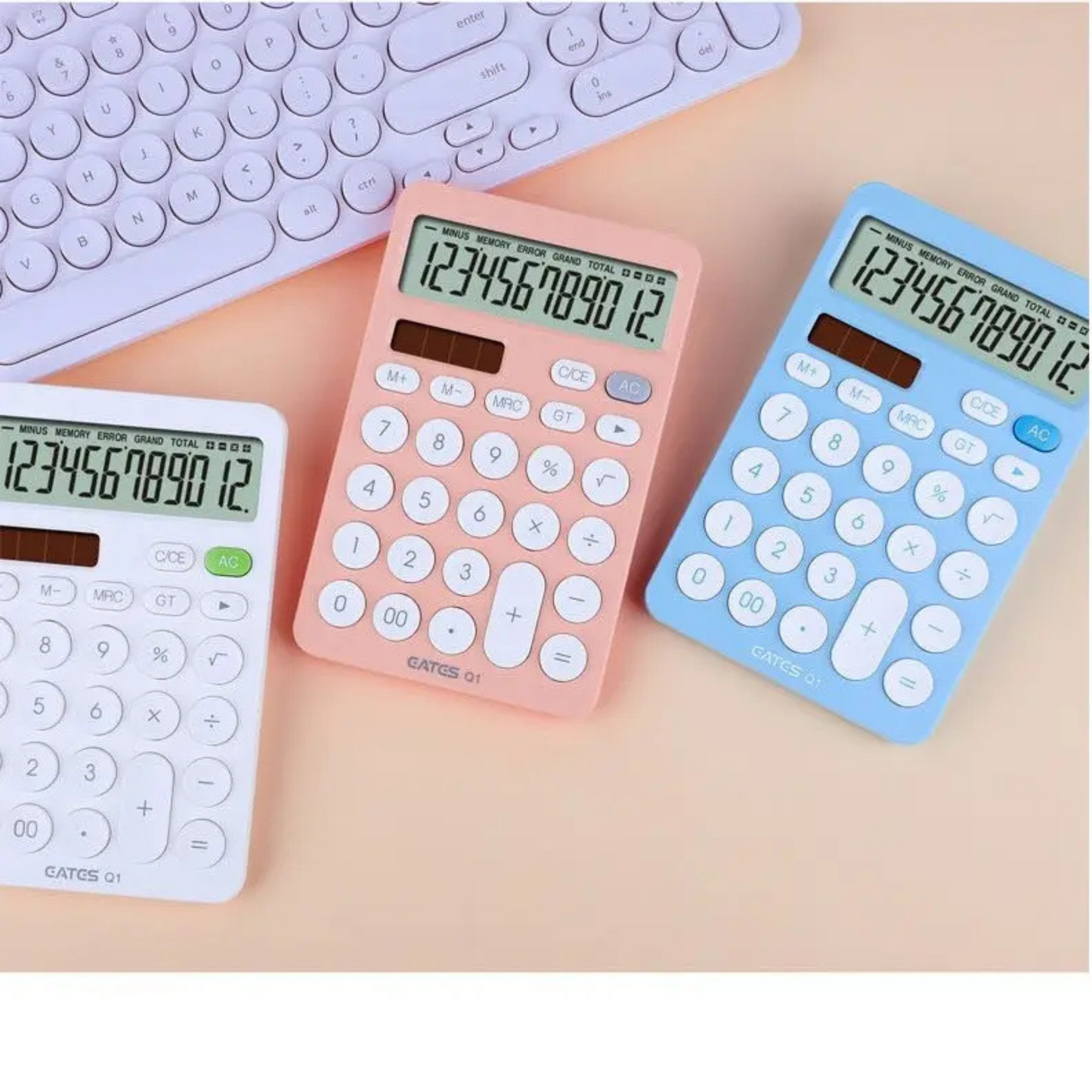 12-Digit Desk Calculator – Large Buttons, Dual Power