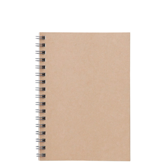Double ring notebook, plain A6, beige, 80 sheets