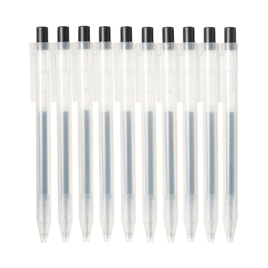 Pack of 10 Smooth Retractable Ballpoint Gel Pens – 0.5 mm Tip